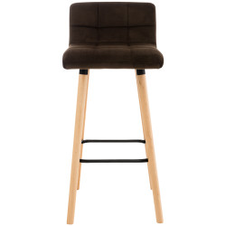 Ensemble de 2 tabourets de bar Lincoln en velours marron