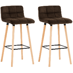 Conjunto de 2 banquetas de bar Lincoln em veludo marrom