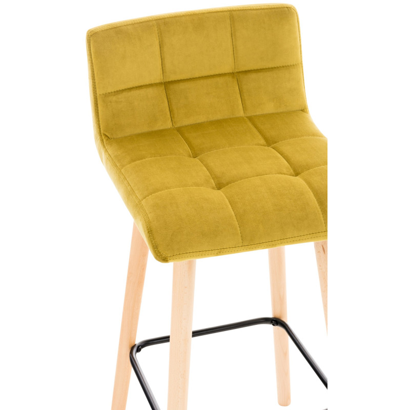 Ensemble de 2 tabourets de bar Lincoln en velours jaune