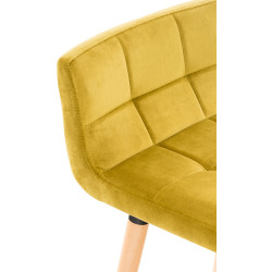 Ensemble de 2 tabourets de bar Lincoln en velours jaune