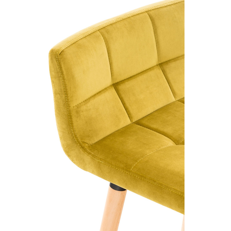 Ensemble de 2 tabourets de bar Lincoln en velours jaune