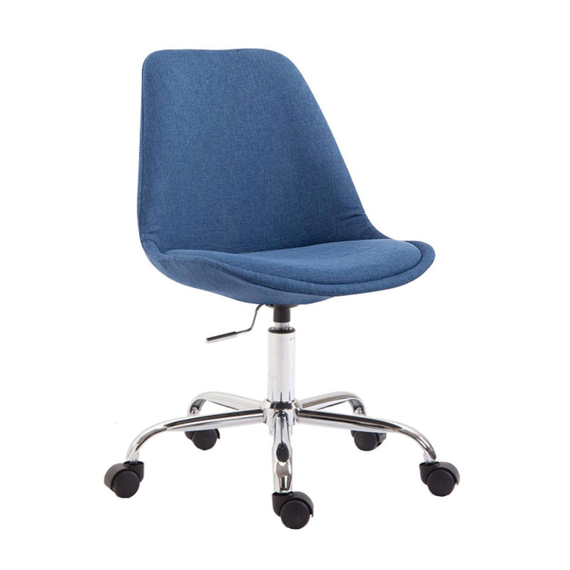 Chaise de bureau en tissu Toulouse bleu