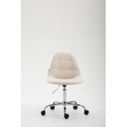 Chaise de bureau Reims en tissu crème