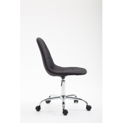 Chaise de bureau Reims en tissu noir