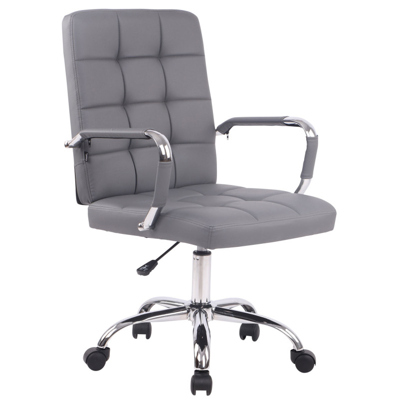 Chaise de bureau Deli PRO simili cuir gris
