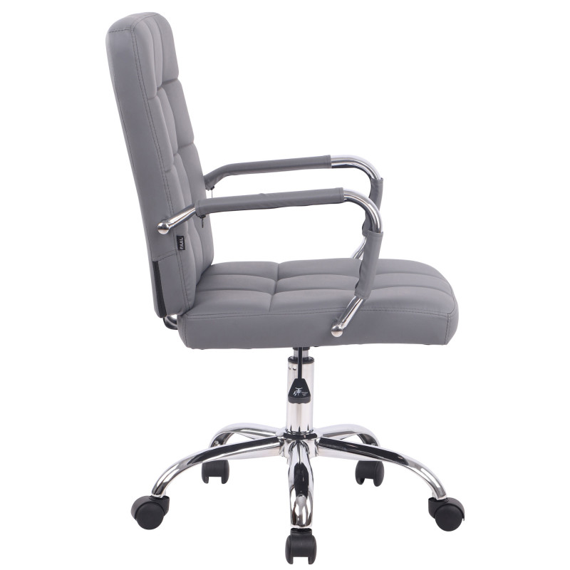 Chaise de bureau Deli PRO simili cuir gris