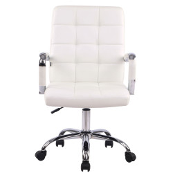 Chaise de bureau Deli PRO simili cuir blanc