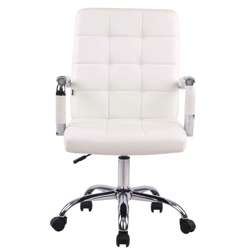 Chaise de bureau Deli PRO simili cuir blanc