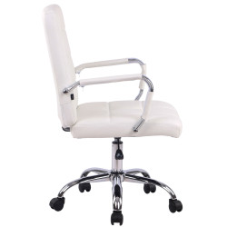 Chaise de bureau Deli PRO simili cuir blanc
