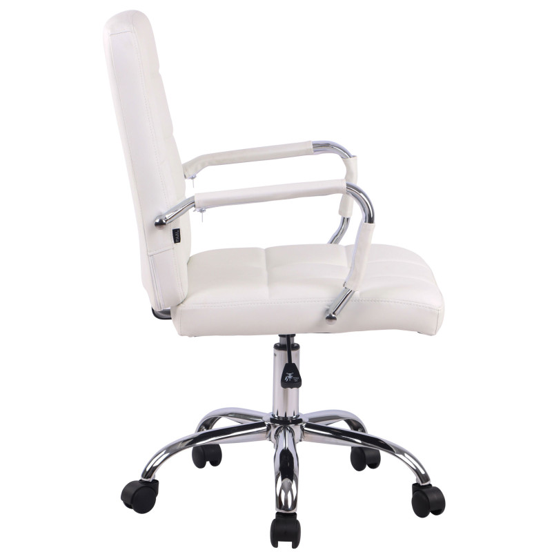 Chaise de bureau Deli PRO simili cuir blanc