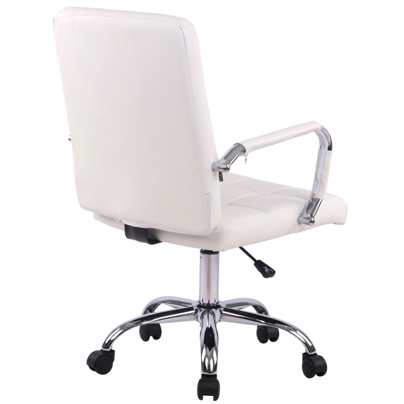 Chaise de bureau Deli PRO simili cuir blanc