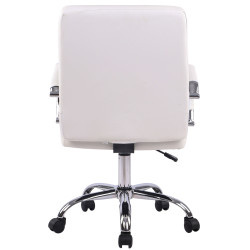 Chaise de bureau Deli PRO simili cuir blanc
