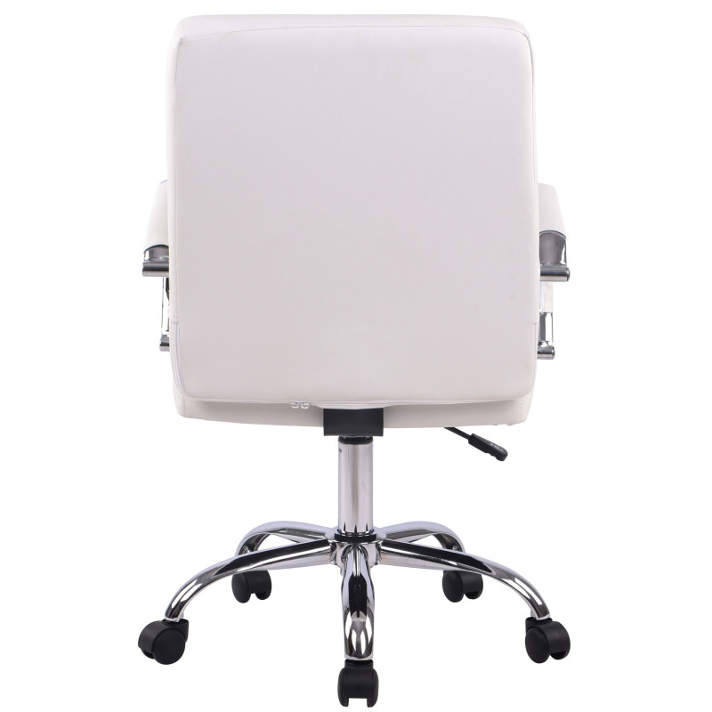 Chaise de bureau Deli PRO simili cuir blanc