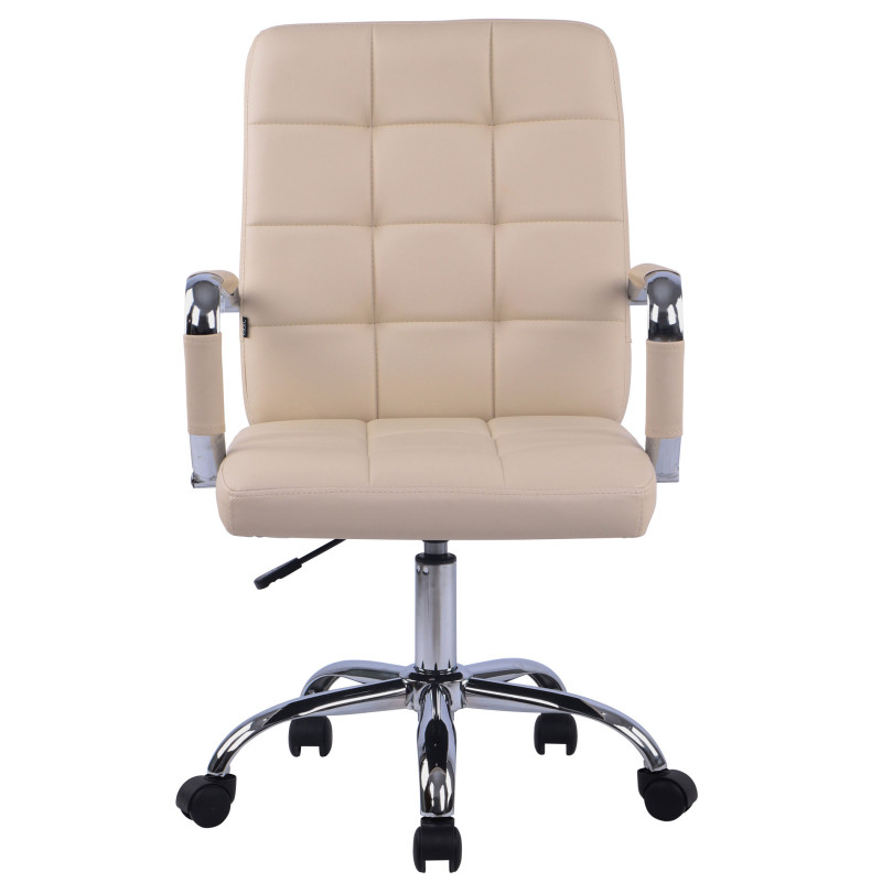 Chaise de bureau Deli PRO simili cuir crème