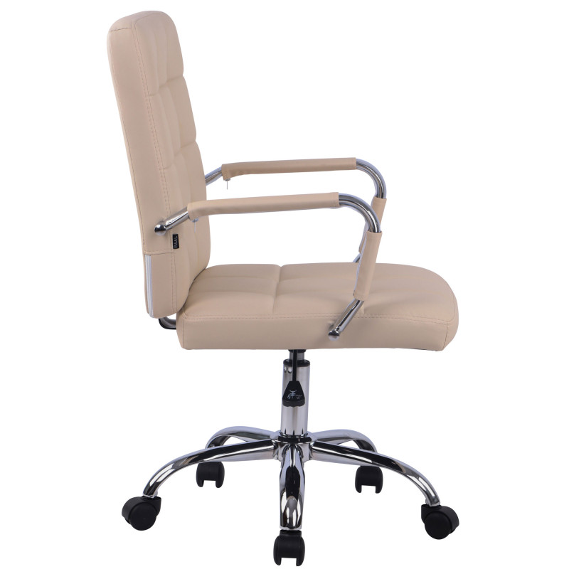 Chaise de bureau Deli PRO simili cuir crème
