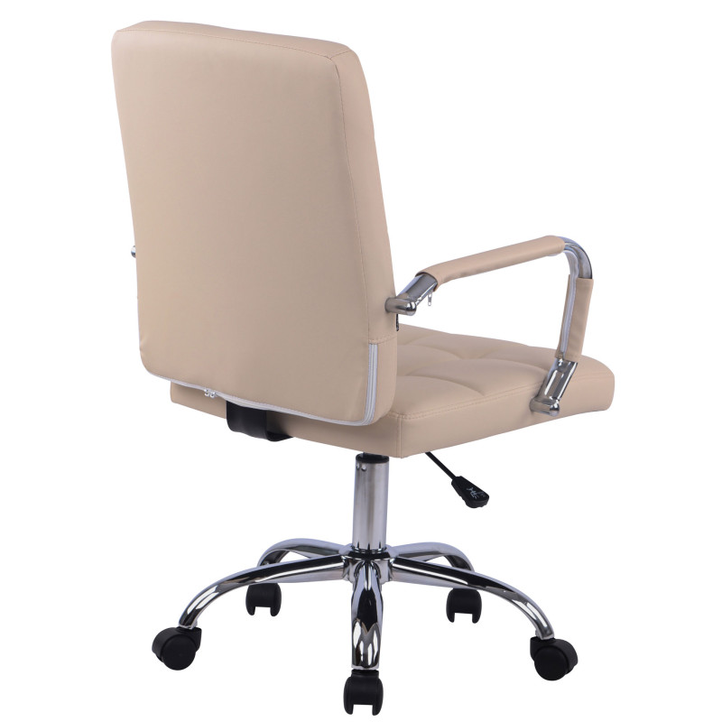 Chaise de bureau Deli PRO simili cuir crème
