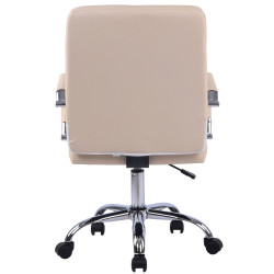 Chaise de bureau Deli PRO simili cuir crème