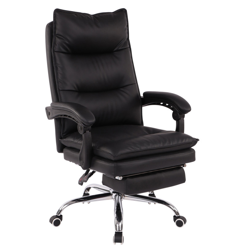 Chaise de bureau Power en cuir artificiel noir