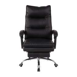 Chaise de bureau Power en cuir artificiel noir