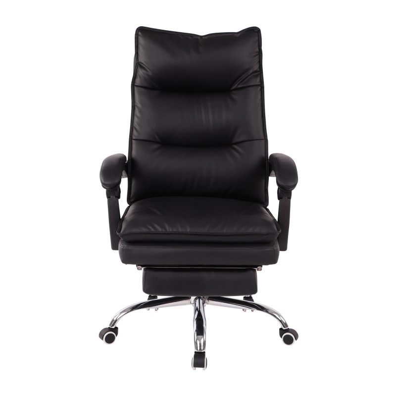 Chaise de bureau Power en cuir artificiel noir