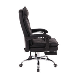 Chaise de bureau Power en cuir artificiel noir