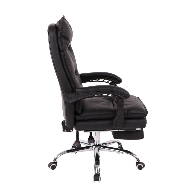 Chaise de bureau Power en cuir artificiel noir