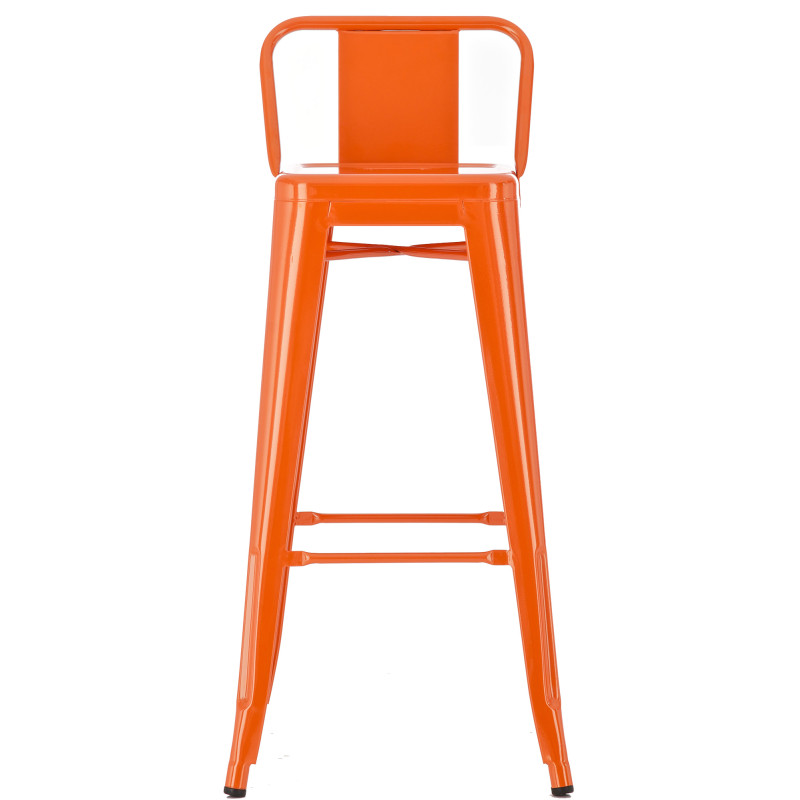 Juego de 4 taburetes de bar Mason, color naranja