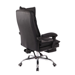 Chaise de bureau Power en cuir artificiel noir