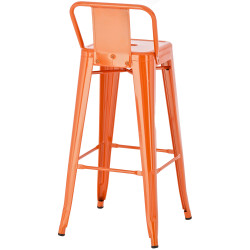 Juego de 4 taburetes de bar Mason, color naranja