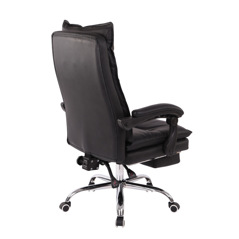 Chaise de bureau Power en cuir artificiel noir
