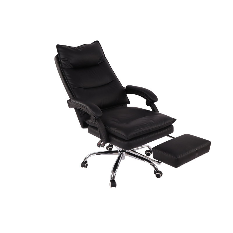 Chaise de bureau Power en cuir artificiel noir