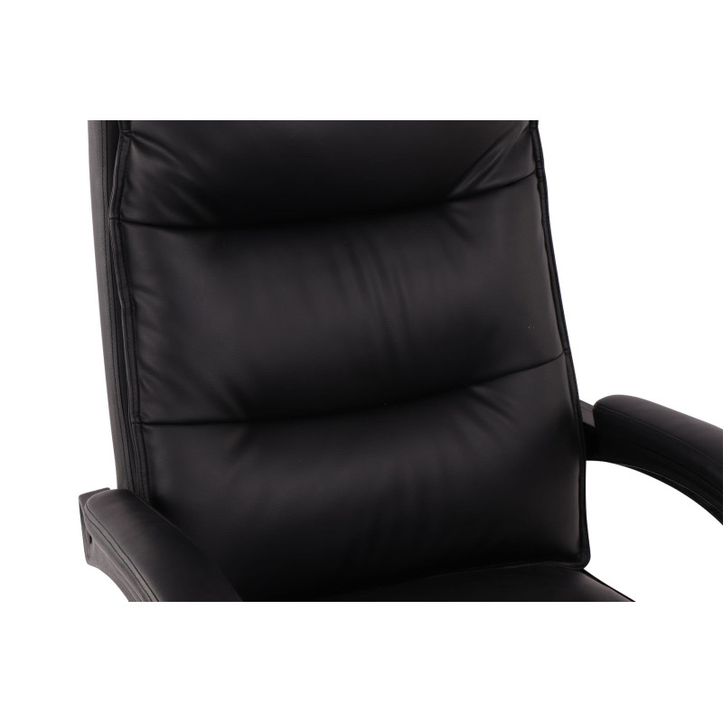 Chaise de bureau Power en cuir artificiel noir