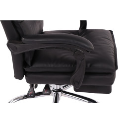 Chaise de bureau Power en cuir artificiel noir