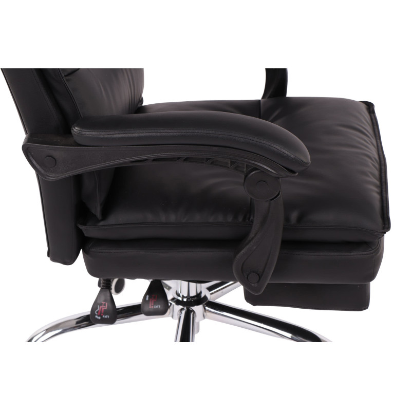 Chaise de bureau Power en cuir artificiel noir