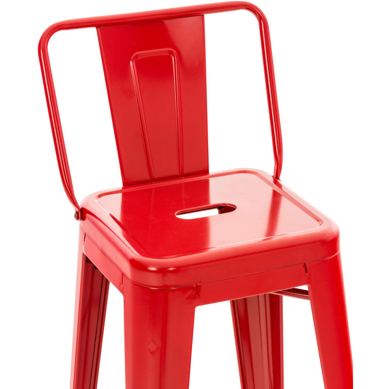 Conjunto de 4 banquetas de bar Mason, vermelhas