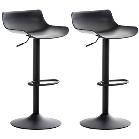 Lot de 2 tabourets de bar Aveiro, noirs