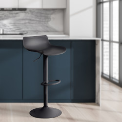 Lot de 2 tabourets de bar Aveiro, noirs