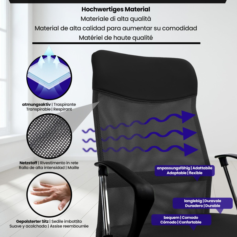 Chaise de bureau Washington noir