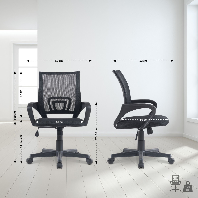 Chaise de bureau Genius noir