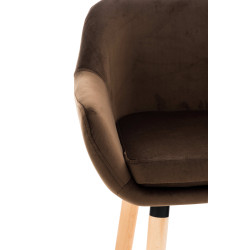 Ensemble de 2 tabourets de bar Grant en velours marron