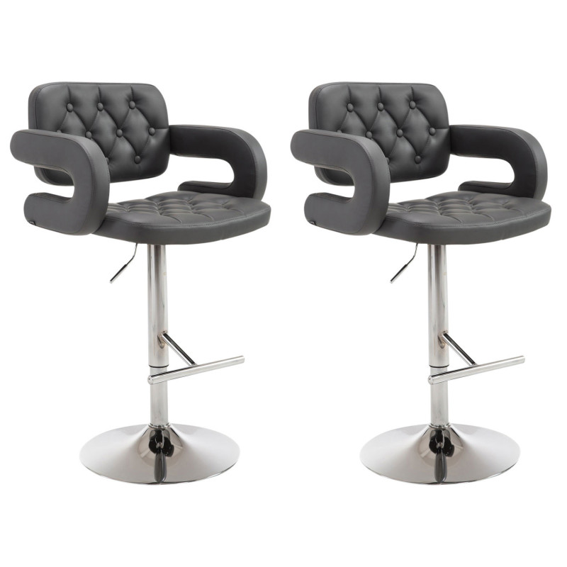 Lot de 2 tabourets de bar Dublin C, gris