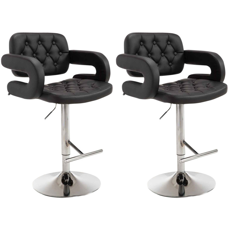 Conjunto de 2 banquetas de bar Dublin C, pretas