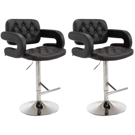 Conjunto de 2 banquetas de bar Dublin C, pretas