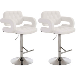 Lot de 2 tabourets de bar blancs Dublin C