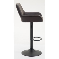 Lot de 2 tabourets de bar Braga, similicuir, noir/marron