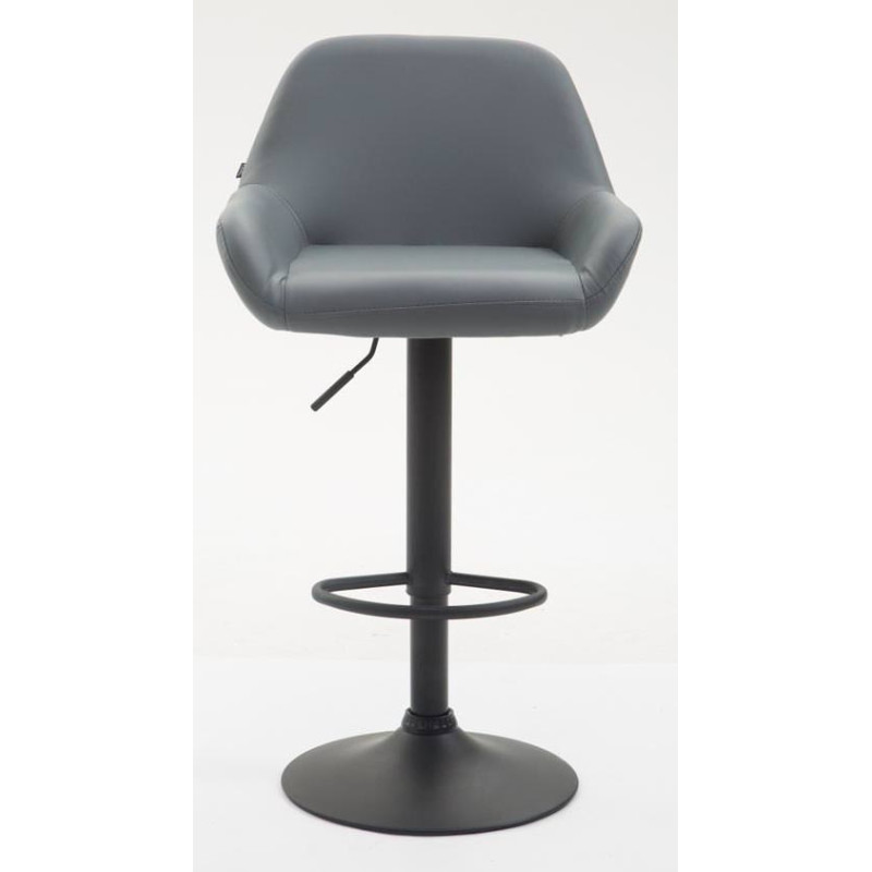 Ensemble de 2 tabourets de bar Braga, similicuir, noir/gris