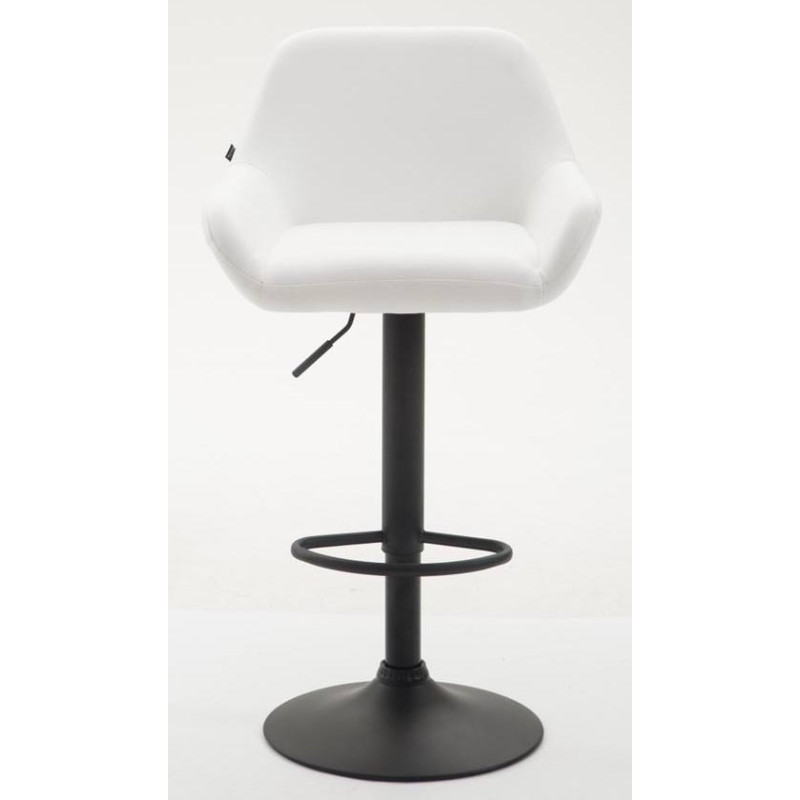 Ensemble de 2 tabourets de bar Braga en similicuir, noir et blanc