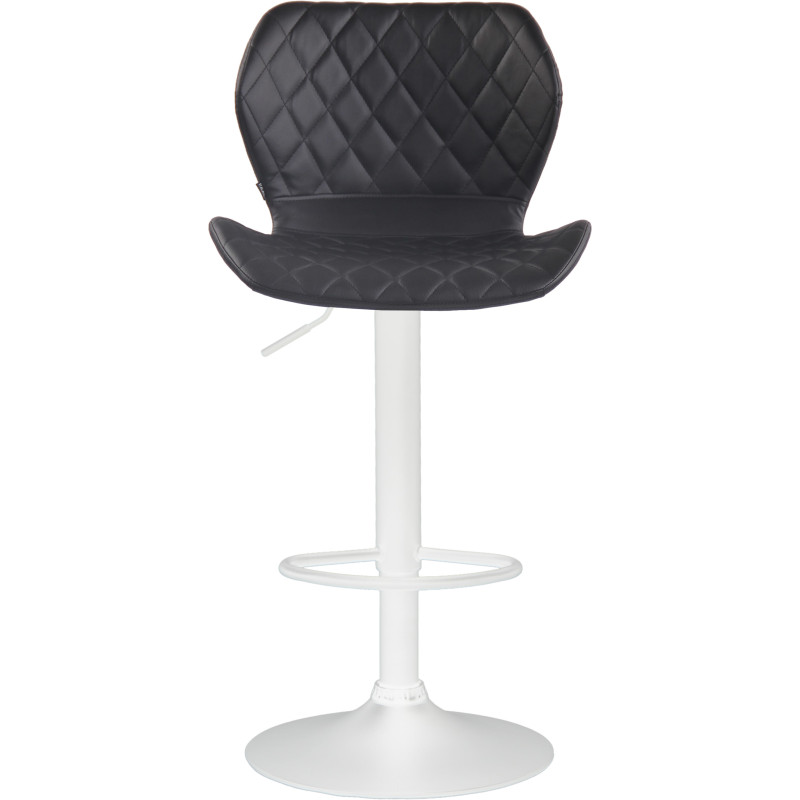 Tabouret de bar en liège, similicuir blanc et noir