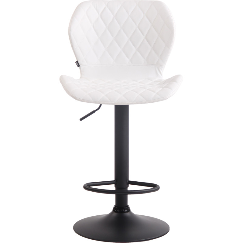 Tabouret de bar en liège, similicuir noir et blanc