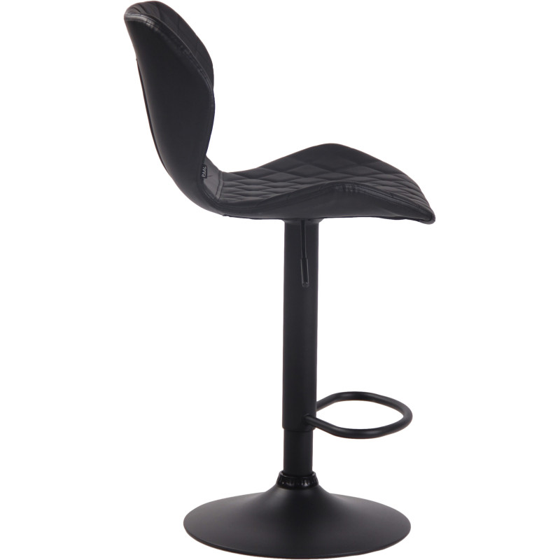 Tabouret de bar en liège, similicuir noir